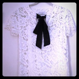 Sandro White Lace dress with slip